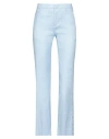 Dondup Woman Pants Sky Blue Size 28 Linen, Viscose, Elastane