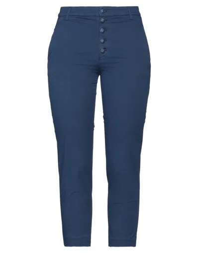 Dondup Woman Pants Slate Blue Size 27 Cotton, Elastane