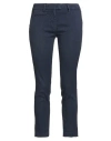 Dondup Woman Pants Slate Blue Size 30 Linen, Lyocell, Elastane In Blue