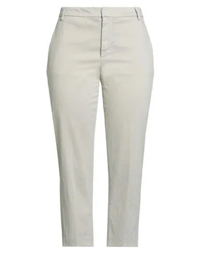 Dondup Woman Pants Taupe Size 32 Cotton, Elastane In Gray