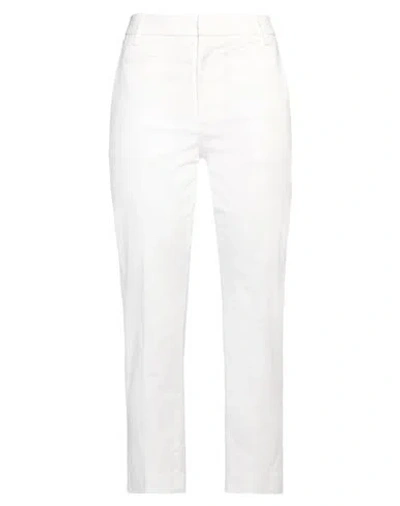 Dondup Woman Pants White Size 10 Cotton, Elastane
