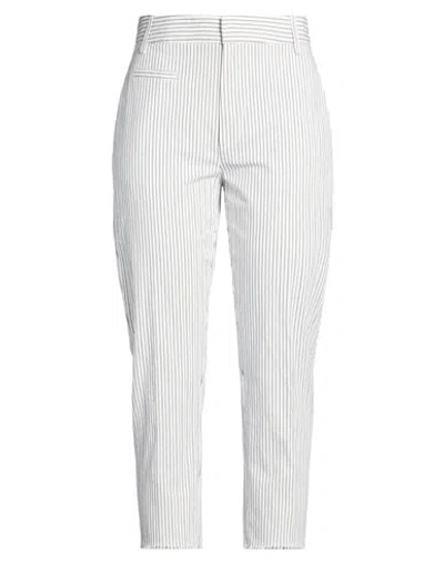 Dondup Woman Pants White Size 10 Cotton, Elastane