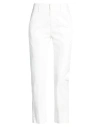 Dondup Woman Pants White Size 24 Cotton, Elastane