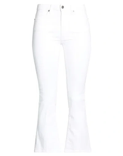 Dondup Woman Pants White Size 24 Cotton, Elastomultiester, Elastane