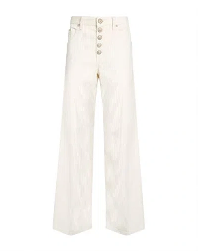 DONDUP DONDUP WOMAN PANTS WHITE SIZE 25 COTTON, ELASTANE