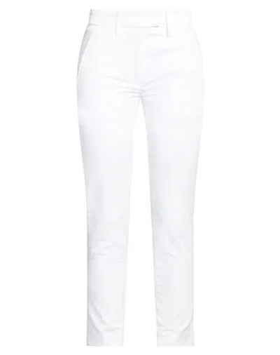 Dondup Woman Pants White Size 25 Cotton, Elastane