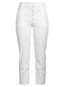 Dondup Woman Pants White Size 26 Cotton, Elastane