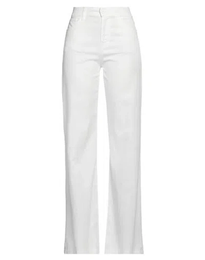 Dondup Woman Pants White Size 26 Lyocell, Cotton, Elastane
