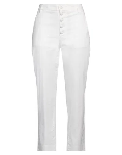 DONDUP DONDUP WOMAN PANTS WHITE SIZE 27 COTTON, ELASTANE