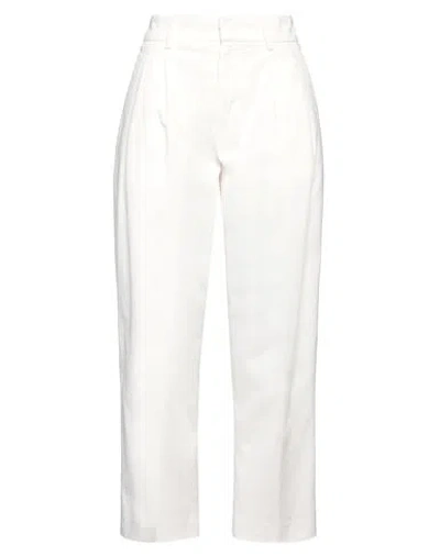 Dondup Woman Pants White Size 28 Cotton, Elastane