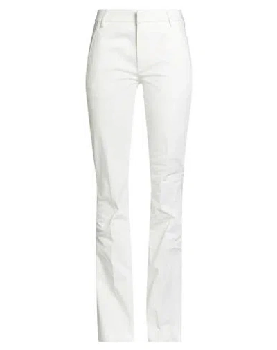 Dondup Woman Pants White Size 28 Cotton, Elastane