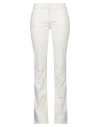 Dondup Woman Pants White Size 28 Cotton, Elastane