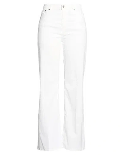 Dondup Woman Pants White Size 28 Cotton, Lyocell, Elastane