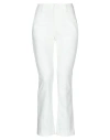 Dondup Woman Pants White Size 28 Cotton, Polyamide, Elastane