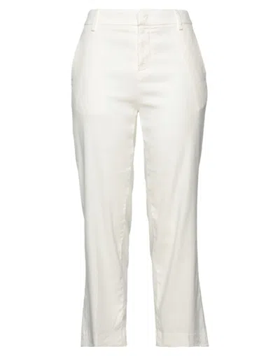 DONDUP DONDUP WOMAN PANTS WHITE SIZE 28 LINEN, LYOCELL, ELASTANE