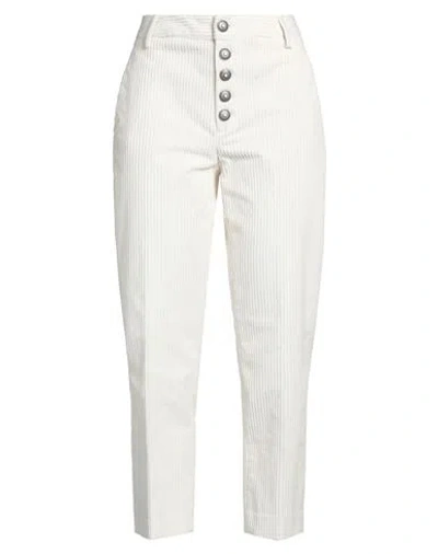 DONDUP DONDUP WOMAN PANTS WHITE SIZE 29 COTTON, ELASTANE