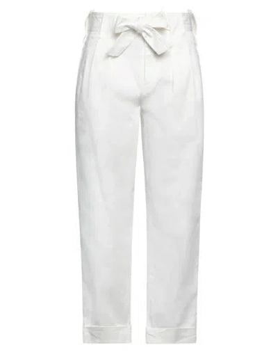 Dondup Woman Pants White Size 29 Cotton, Elastane