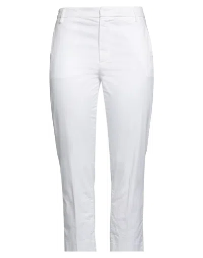 DONDUP DONDUP WOMAN PANTS WHITE SIZE 28 COTTON, ELASTANE