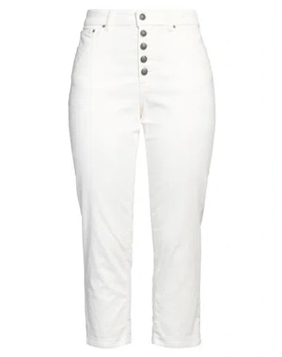 DONDUP DONDUP WOMAN PANTS WHITE SIZE 30 COTTON, LYOCELL, ELASTANE
