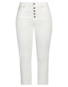 Dondup Woman Pants White Size 30 Cotton, Lyocell, Elastane