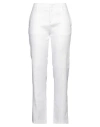 Dondup Woman Pants White Size 30 Linen, Viscose, Elastane In White