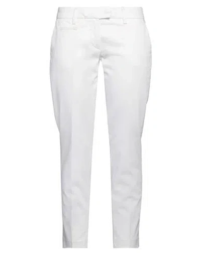 Dondup Woman Pants White Size 31 Cotton, Elastane