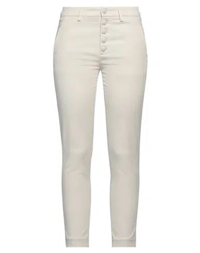 Dondup Woman Pants White Size 32 Cotton, Lyocell, Elastane