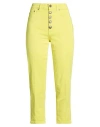 Dondup Woman Pants Yellow Size 28 Cotton, Elastomultiester, Elastane