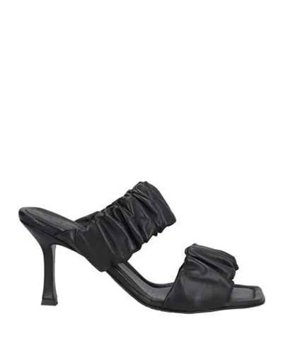 Dondup Woman Sandals Black Size 12 Leather