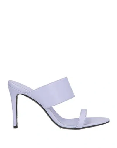 Dondup Woman Sandals Lilac Size 7 Leather In Purple