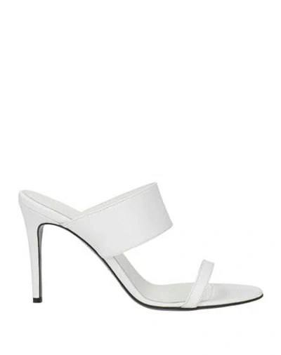 Dondup Woman Sandals White Size 6 Leather