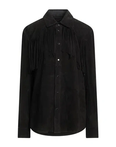 Dondup Woman Shirt Black Size 16 Lambskin