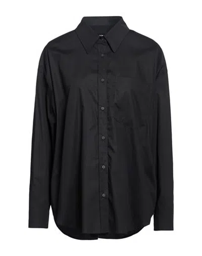 Dondup Woman Shirt Black Size 2 Cotton, Elastane