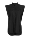 Dondup Woman Shirt Black Size 4 Cotton, Elastane In Black