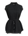 Dondup Woman Shirt Black Size 6 Acetate, Silk