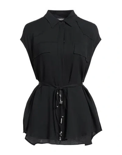 Dondup Woman Shirt Black Size 6 Acetate, Silk