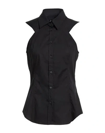 Dondup Woman Shirt Black Size 6 Cotton, Elastane