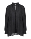 Dondup Woman Shirt Black Size 8 Cotton, Linen In Black