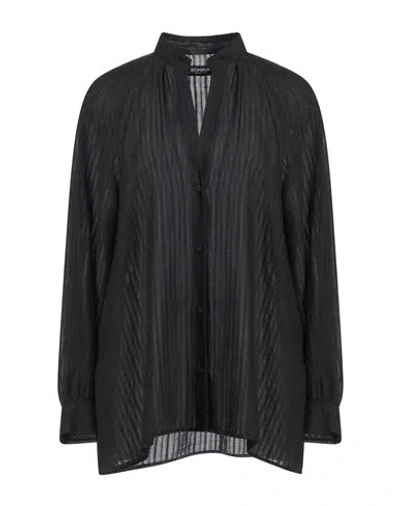 Dondup Woman Shirt Black Size 8 Cotton, Linen