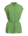 Dondup Woman Shirt Green Size 8 Acetate, Silk