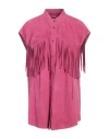 Dondup Woman Shirt Magenta Size 8 Lambskin