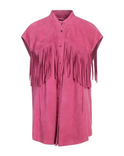 Dondup Woman Shirt Magenta Size 8 Lambskin