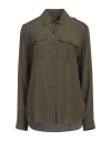 Dondup Woman Shirt Military Green Size 8 Viscose