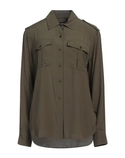 Dondup Woman Shirt Military Green Size 8 Viscose