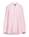 Dondup Woman Shirt Pink Size 8 Cotton, Linen