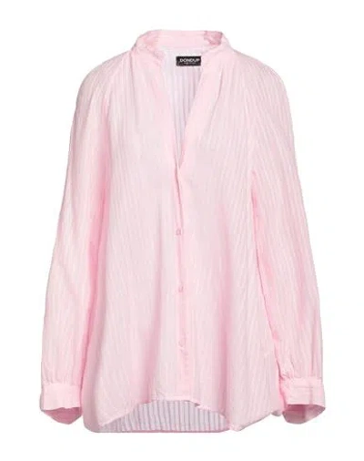Dondup Woman Shirt Pink Size 8 Cotton, Linen In Pink