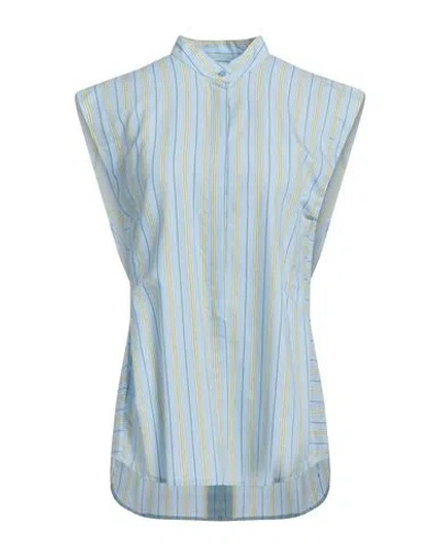 Dondup Woman Shirt Sky Blue Size 10 Cotton, Polyamide