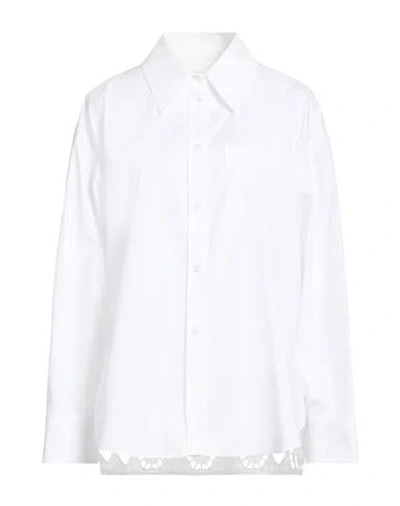 Dondup Woman Shirt White Size 6 Cotton, Polyester