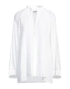 Dondup Woman Shirt White Size 8 Cotton, Linen