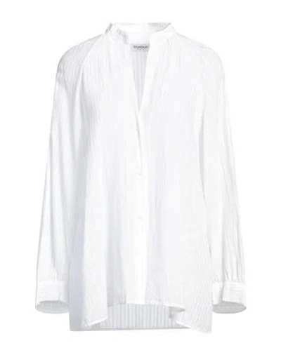 Dondup Woman Shirt White Size 8 Cotton, Linen In White